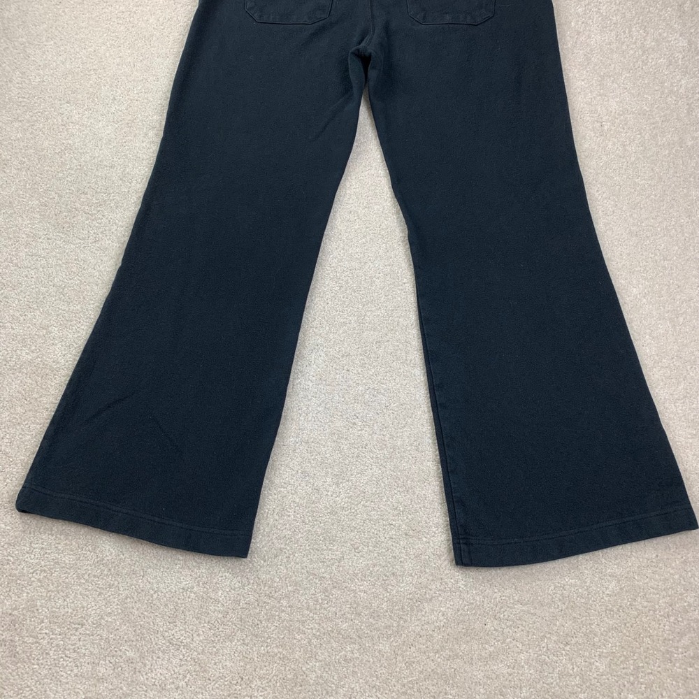 Tory Burch Black Wide-Leg Track Pants with Gold Accent - Picture 9 of 16